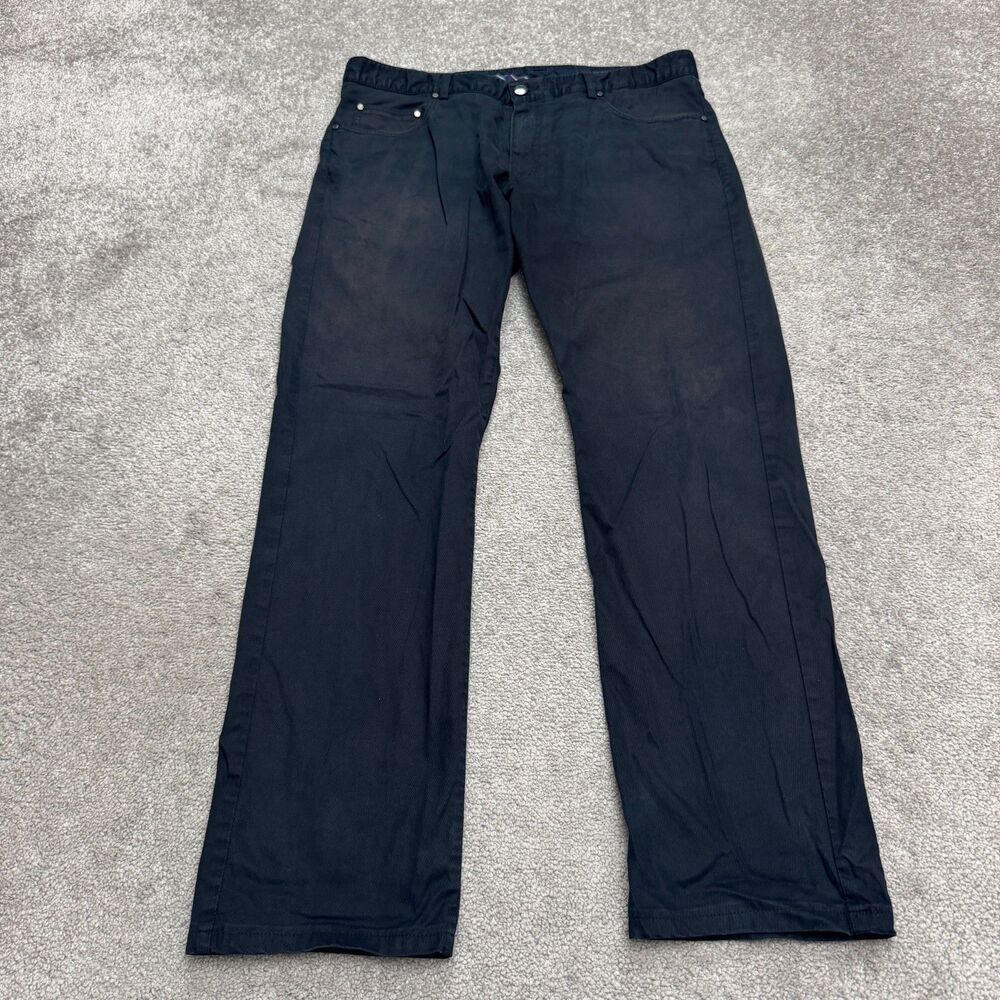 Paul & Shark Luxury Compact Stretch Chino Pants Men 36 IT 52 Navy Blue Cotton